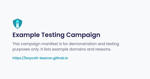 Example Testing Campaign campaign preview